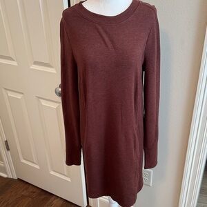 Athleta Balance Long Sleeve Brown Dress